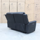 The Stratton Two Seat Dual-Electric Recliner Theatre - Black Leather available to purchase from Warehouse Furniture Clearance at our next sale event.