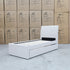 The York King Single Fabric Trundle Bed - Oat White (Reversible Trundle)