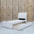 The York King Single Fabric Trundle Bed - Oat White (Reversible Trundle)