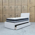 The York King Single Fabric Trundle Bed - Oat White (Reversible Trundle)