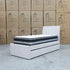The York King Single Fabric Trundle Bed - Oat White (Reversible Trundle)