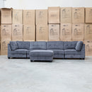 The Nobu Modular Corner Lounge with Ottoman - Share Charcoal available to purchase from Warehouse Furniture Clearance at our next sale event.