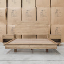 The Flintstone Tasmanian Oak King Floating Bedframe available to purchase from Warehouse Furniture Clearance at our next sale event.
