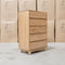 The Flintstone Tasmanian Oak Five Drawer Tallboy available to purchase from Warehouse Furniture Clearance at our next sale event.