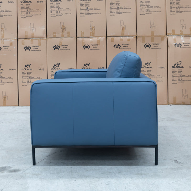 The Austin 3 & 2 Seater Leather Sofa Set - Blue available to purchase from Warehouse Furniture Clearance at our next sale event.