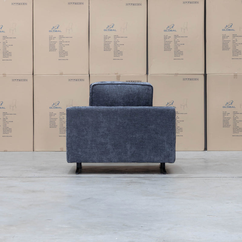 Luka Feather & Foam Fabric Armchair - Licorice