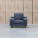Luka Feather & Foam Fabric Armchair - Licorice