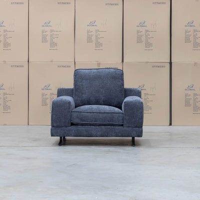 Luka Feather & Foam Fabric Armchair - Licorice