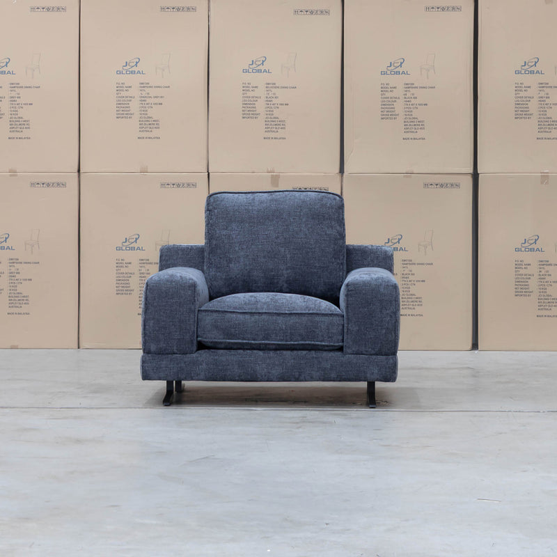 Luka Feather & Foam Fabric Armchair - Licorice