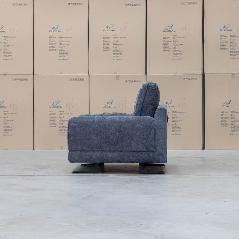 Luka Feather & Foam Fabric Armchair - Licorice