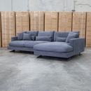 The Melbourne Deep Seat Feather & Foam RHF Chaise Lounge - Obsidian available to purchase from Warehouse Furniture Clearance at our next sale event.