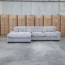 Kalena Oversized Plush Feather & Foam LHF Chaise Lounge - Silver