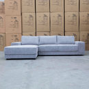 The Kingston Metal Frame LHF Chaise Lounge - Pepper available to purchase from Warehouse Furniture Clearance at our next sale event.