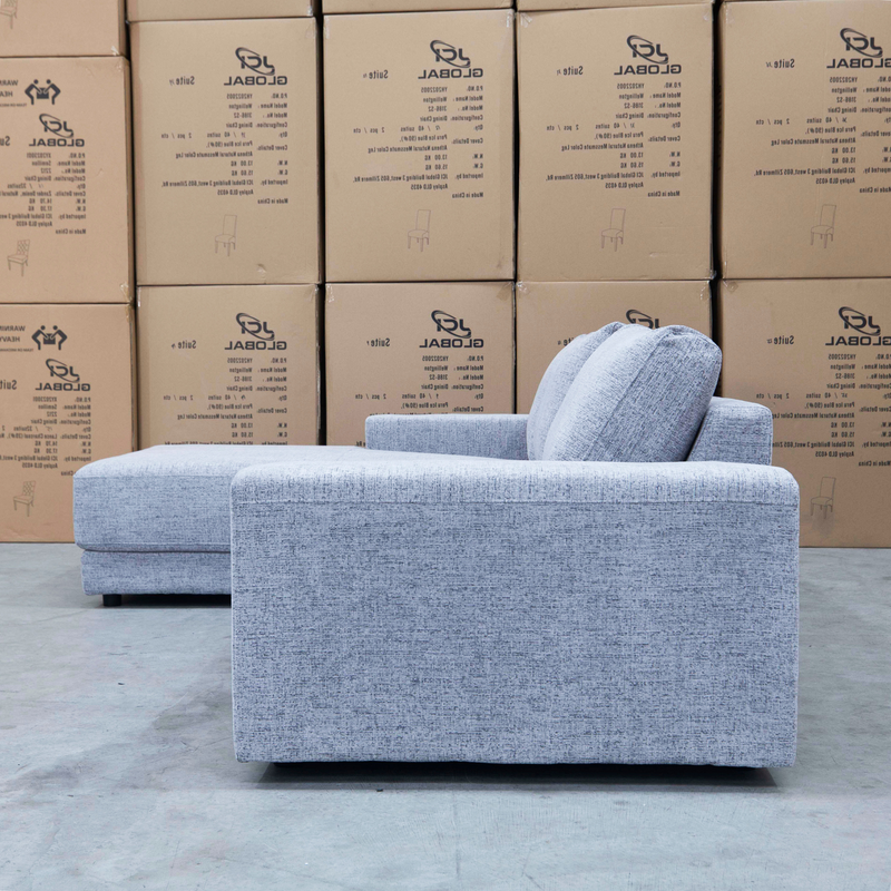 The Kingston Metal Frame LHF Chaise Lounge - Pepper available to purchase from Warehouse Furniture Clearance at our next sale event.