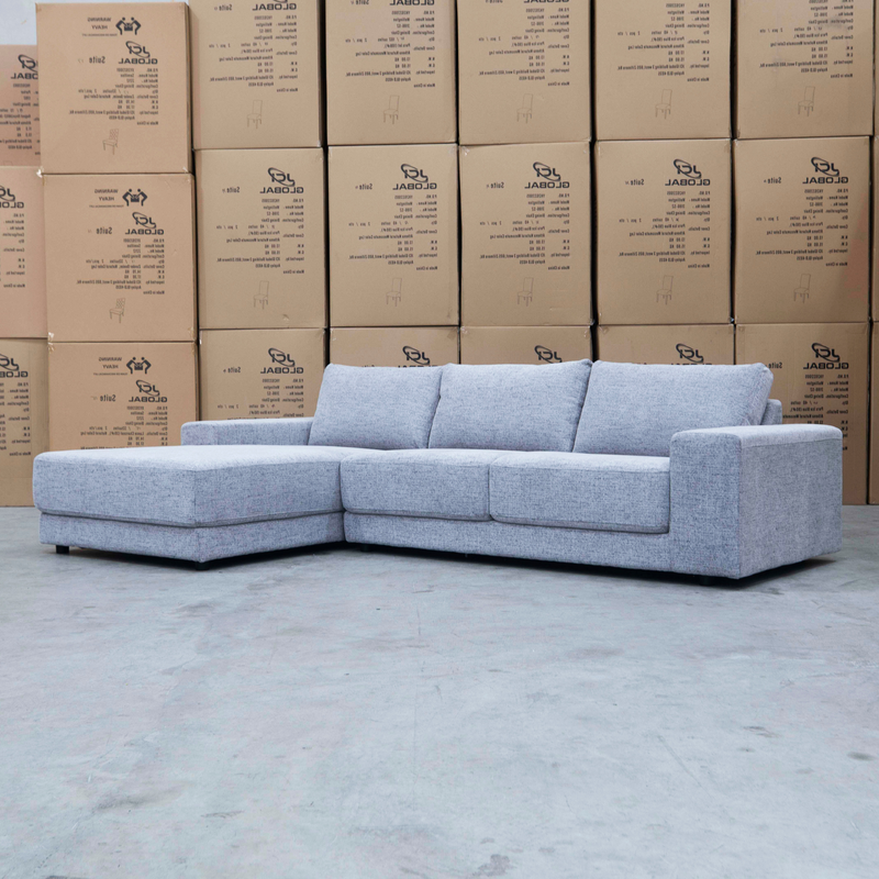 The Kingston Metal Frame LHF Chaise Lounge - Pepper available to purchase from Warehouse Furniture Clearance at our next sale event.