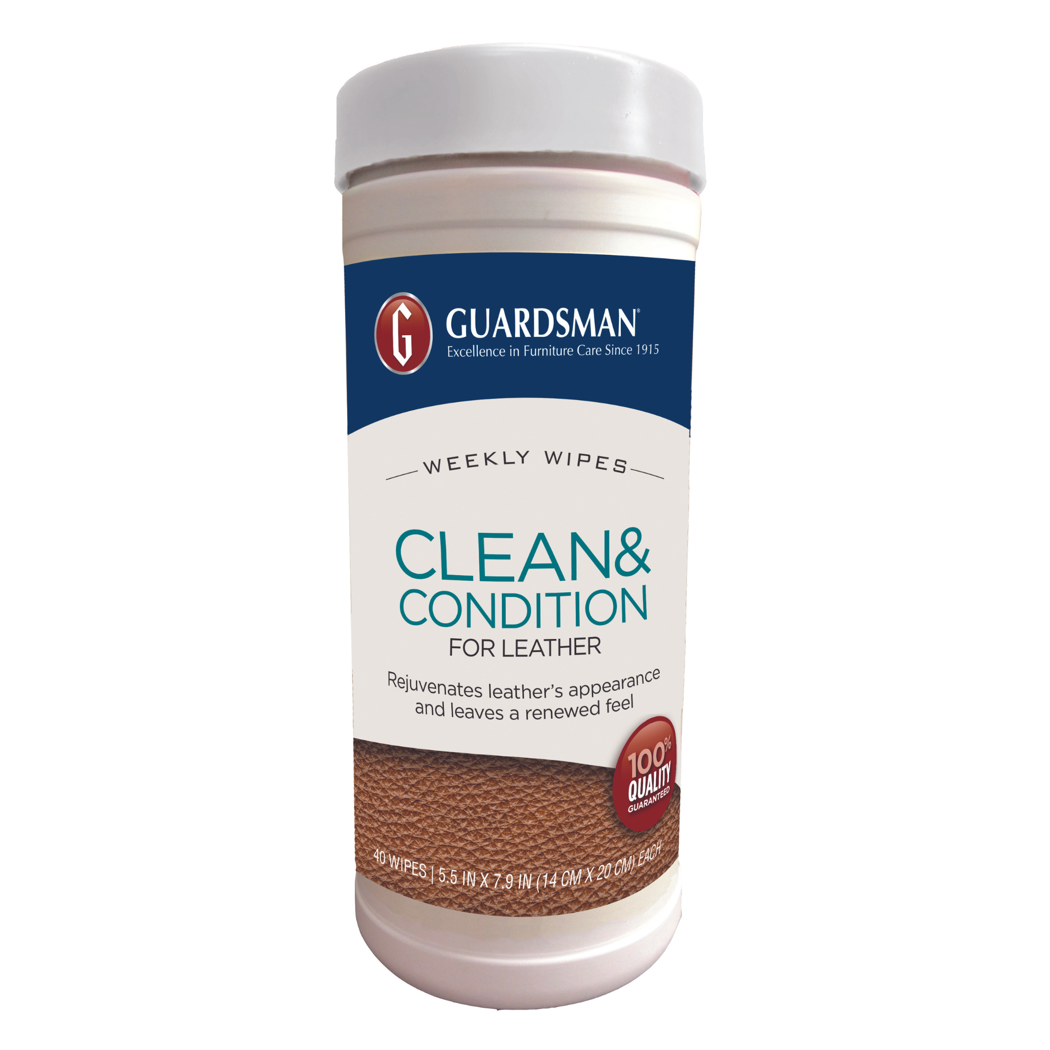 Guardsman Leather Clean & Condition Weekly Wipes 40 Pack Warehouse