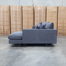 The Melbourne Deep Seat Feather & Foam RHF Chaise Lounge - Obsidian available to purchase from Warehouse Furniture Clearance at our next sale event.