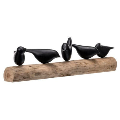 The 5 Birds Sitting On Log - Black/Natural - FM93 - Available In-Store Only available to purchase from Warehouse Furniture Clearance at our next sale event.