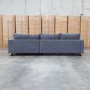 The Melbourne Deep Seat Feather & Foam RHF Chaise Lounge - Obsidian available to purchase from Warehouse Furniture Clearance at our next sale event.
