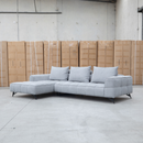 The Bliss LHF Chaise Lounge with Adjustable Backrests - Pewter available to purchase from Warehouse Furniture Clearance at our next sale event.