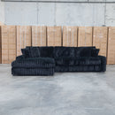Kalena Oversized Plush Feather & Foam LHF Chaise Lounge - Black