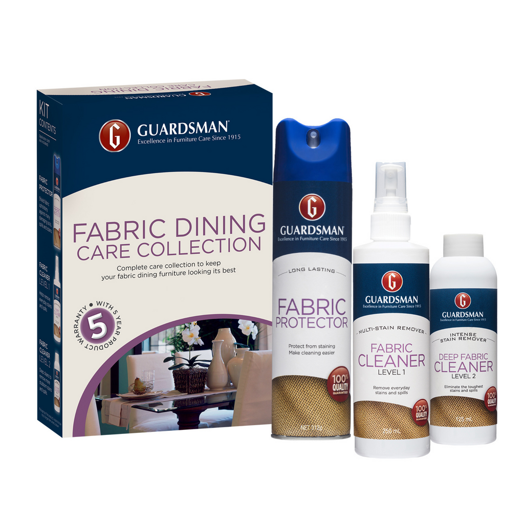 The Guardsman 5 Year Fabric Dining Suite Warranty Kit available to purchase from Warehouse Furniture Clearance at our next sale event.