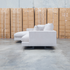 The Melbourne Deep Seat Feather & Foam LHF Chaise Lounge - Biscuit available to purchase from Warehouse Furniture Clearance at our next sale event.