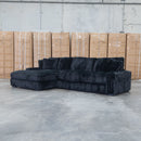Kalena Oversized Plush Feather & Foam LHF Chaise Lounge - Black
