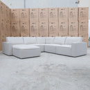 The Layne Modular Corner Lounge with Ottoman - Oat available to purchase from Warehouse Furniture Clearance at our next sale event.