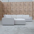 The Layne Modular Corner Lounge with Ottoman - Oat available to purchase from Warehouse Furniture Clearance at our next sale event.