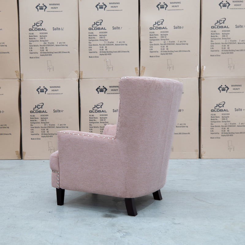 The Charlotte Accent Chair - Blush available to purchase from Warehouse Furniture Clearance at our next sale event.