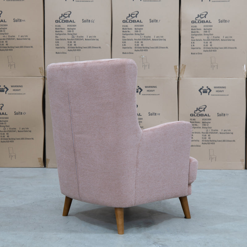 The Zoe Accent Chair - Share Blush available to purchase from Warehouse Furniture Clearance at our next sale event.