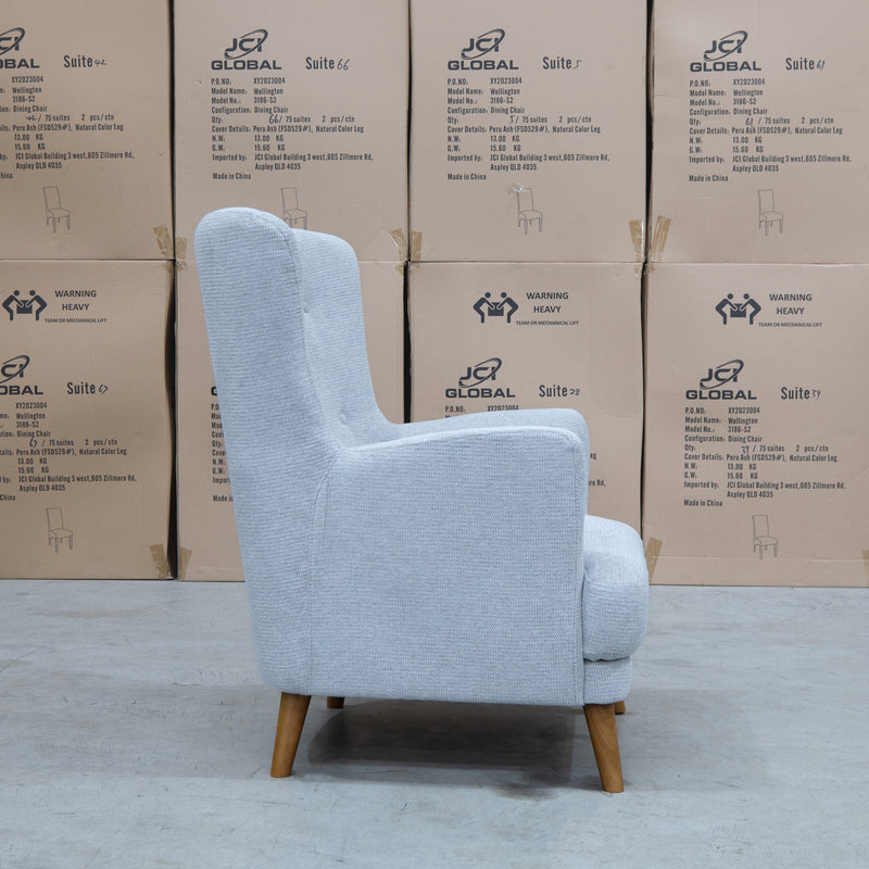 The Zoe Accent Chair – Slate available to purchase from Warehouse Furniture Clearance at our next sale event.