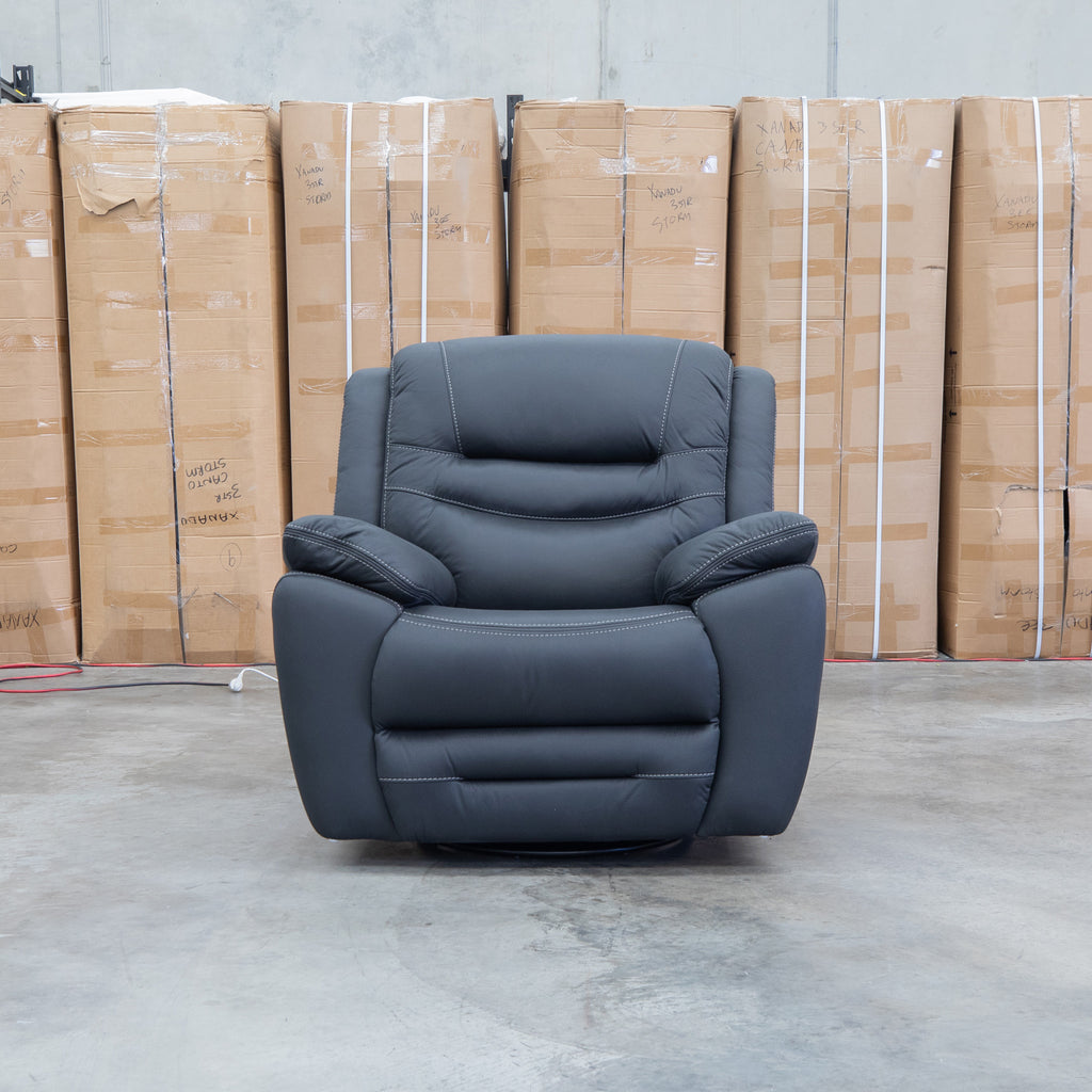 The Airlie Electric Swivel Glider Recliner - Jet available to purchase from Warehouse Furniture Clearance at our next sale event.