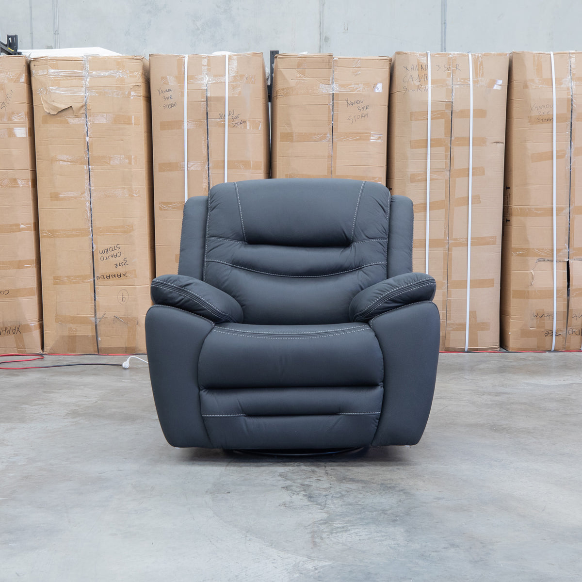 The Airlie Electric Swivel Glider Recliner - Jet available to purchase from Warehouse Furniture Clearance at our next sale event.