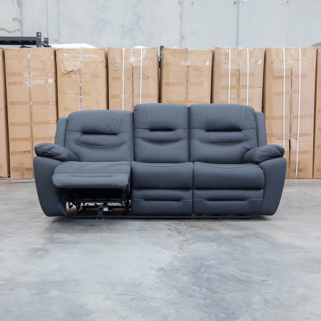 The Airlie Three Seat Electric Recliner Lounge - Jet available to purchase from Warehouse Furniture Clearance at our next sale event.