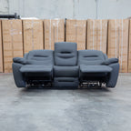 The Airlie Three Seat Electric Recliner Lounge - Jet available to purchase from Warehouse Furniture Clearance at our next sale event.