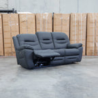 The Airlie Three Seat Electric Recliner Lounge - Jet available to purchase from Warehouse Furniture Clearance at our next sale event.