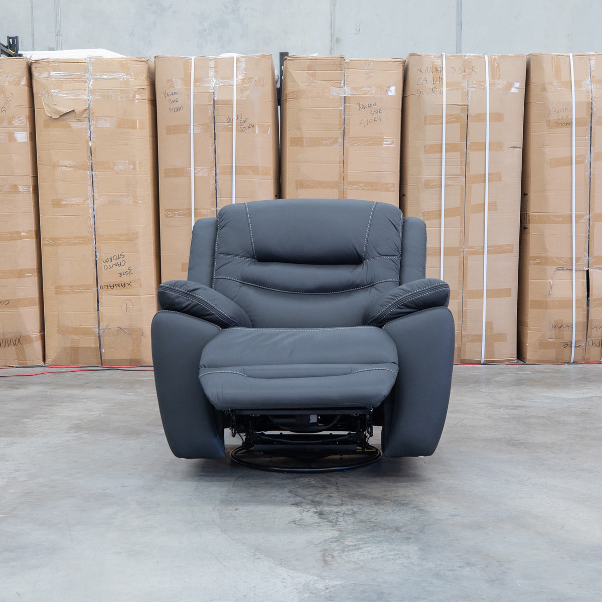 The Airlie Electric Swivel Glider Recliner - Jet available to purchase from Warehouse Furniture Clearance at our next sale event.