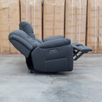 The Airlie Three Seat Electric Recliner Lounge - Jet available to purchase from Warehouse Furniture Clearance at our next sale event.