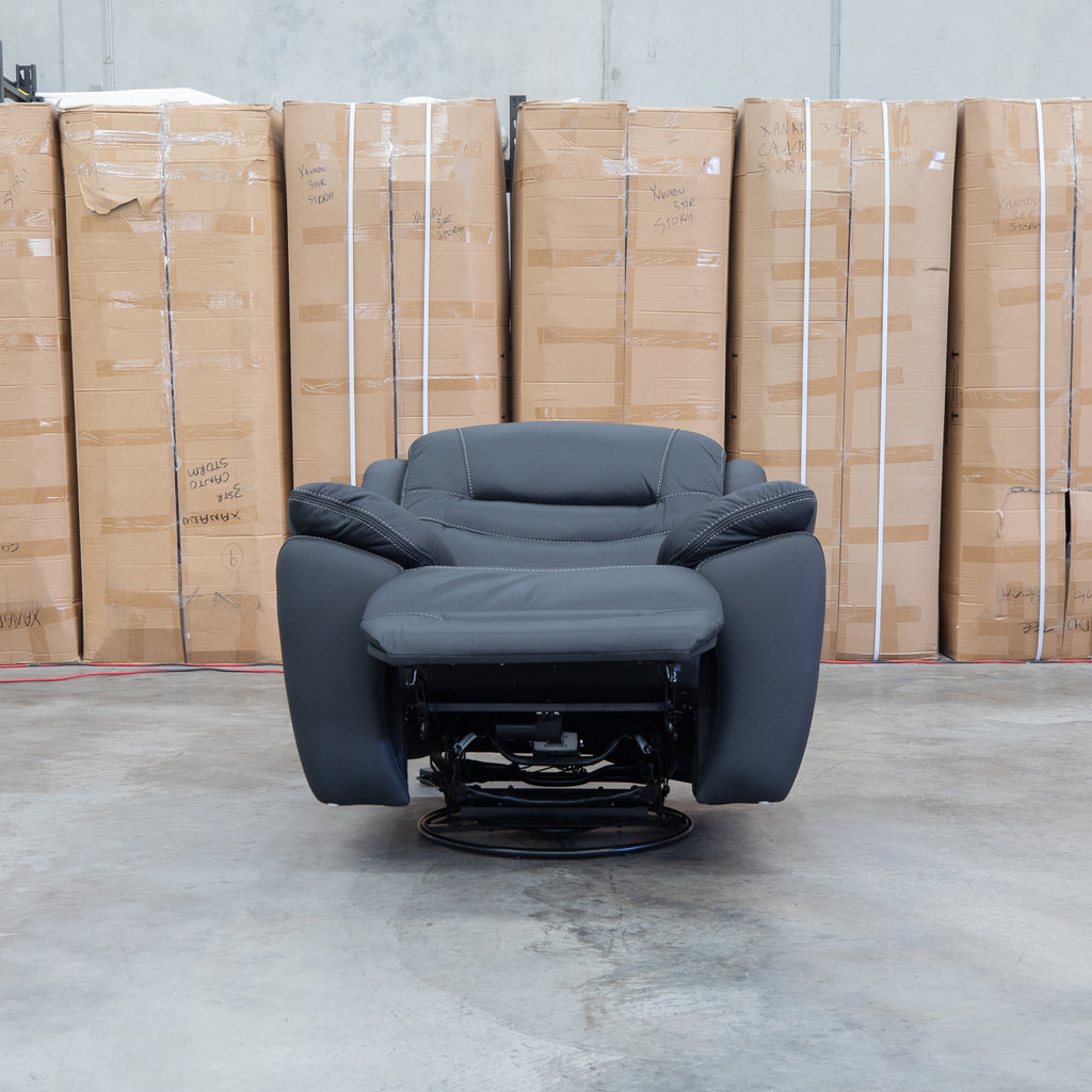 The Airlie Electric Swivel Glider Recliner - Jet available to purchase from Warehouse Furniture Clearance at our next sale event.