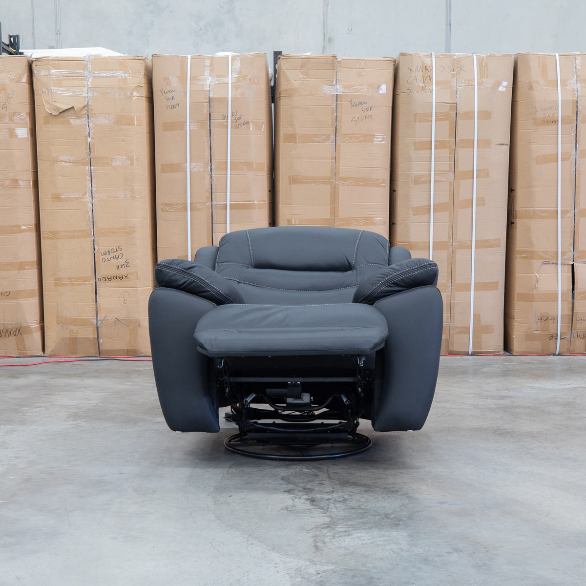 The Airlie Electric Swivel Glider Recliner - Jet available to purchase from Warehouse Furniture Clearance at our next sale event.
