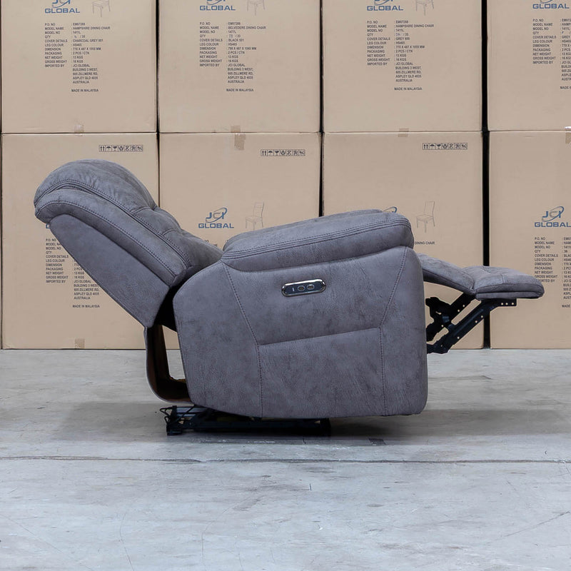 The Airlie Single Electric Recliner - Slate available to purchase from Warehouse Furniture Clearance at our next sale event.