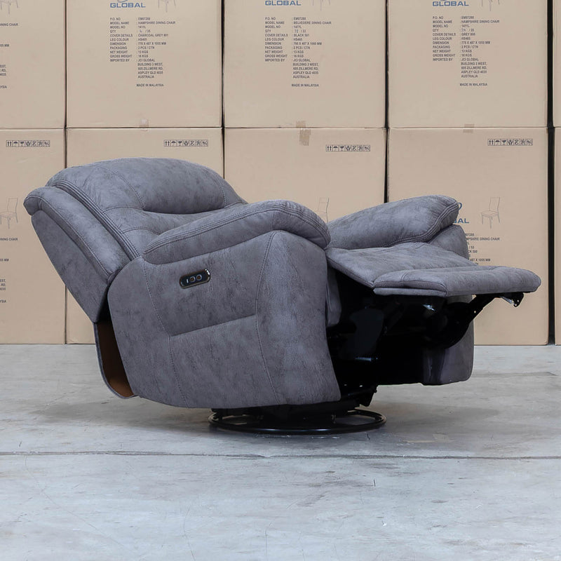 The Airlie Electric Swivel Glider Recliner - Slate available to purchase from Warehouse Furniture Clearance at our next sale event.
