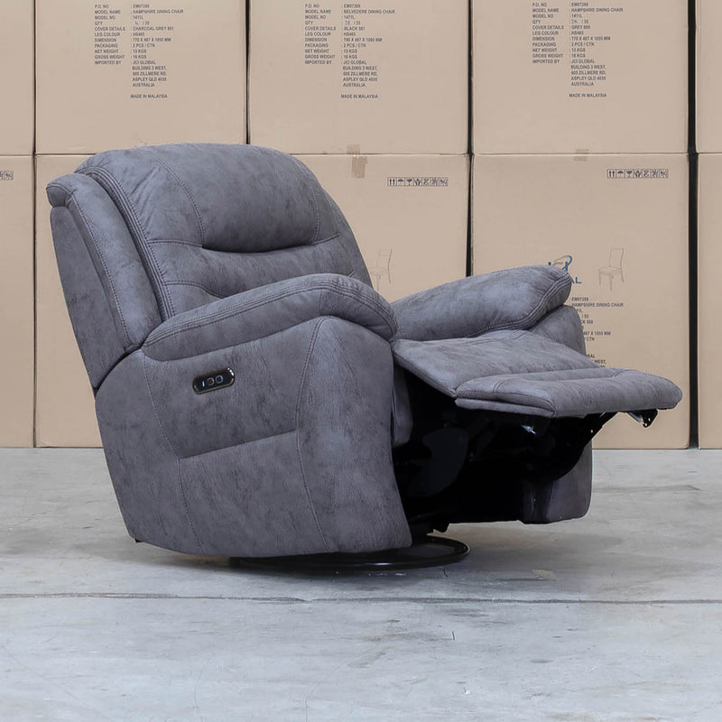The Airlie Electric Swivel Glider Recliner - Slate available to purchase from Warehouse Furniture Clearance at our next sale event.