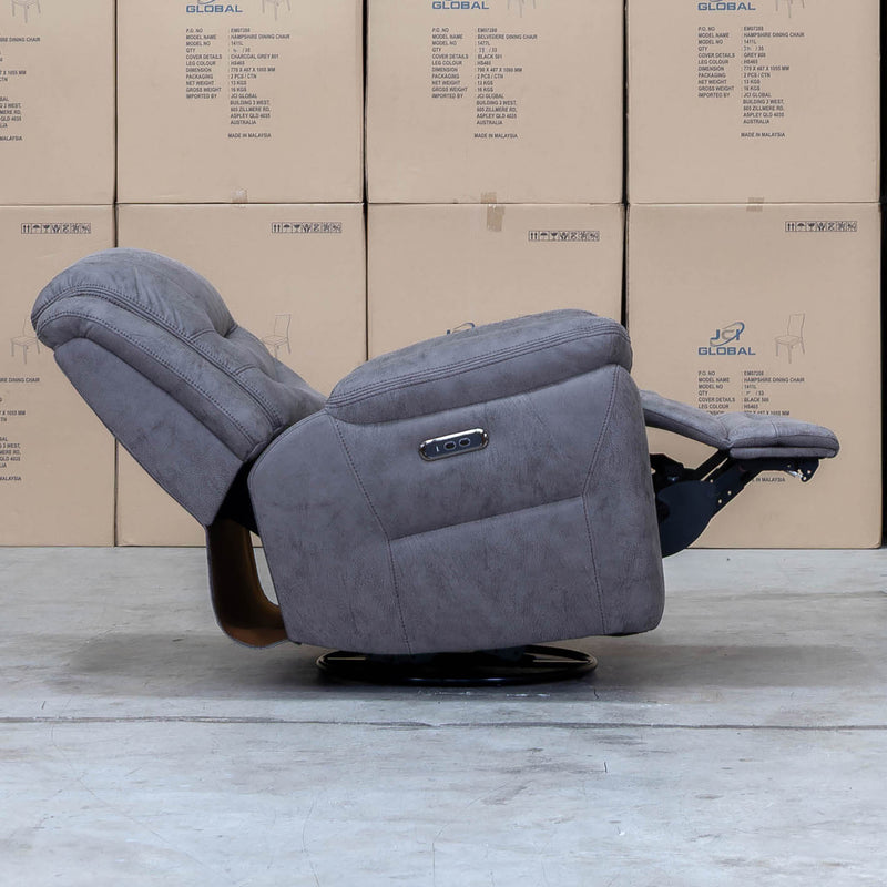 The Airlie Electric Swivel Glider Recliner - Slate available to purchase from Warehouse Furniture Clearance at our next sale event.