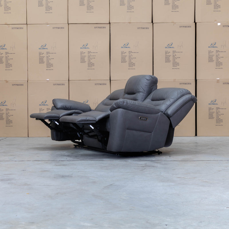 The Airlie Three Seat Electric Recliner Lounge - Charcoal available to purchase from Warehouse Furniture Clearance at our next sale event.