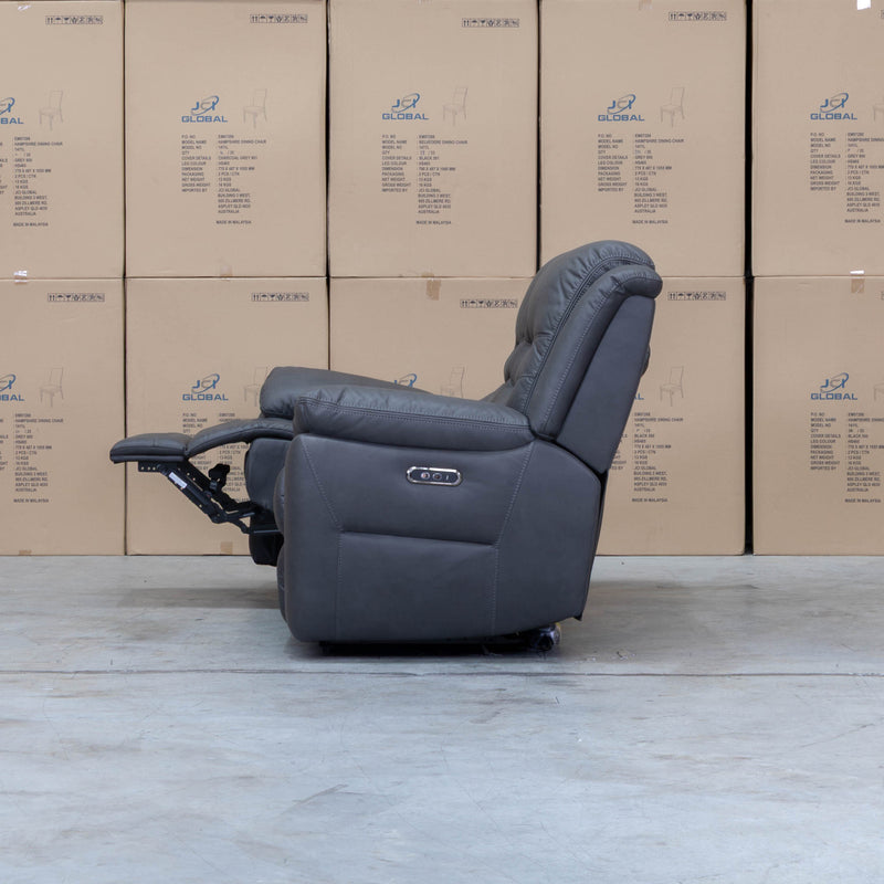 The Airlie Three Seat Electric Recliner Lounge - Charcoal available to purchase from Warehouse Furniture Clearance at our next sale event.