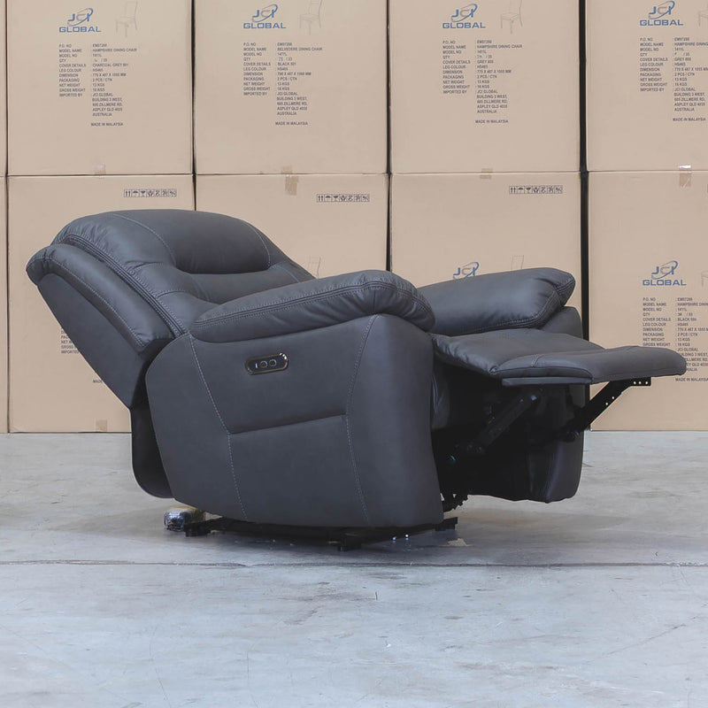 The Airlie Single Electric Recliner - Charcoal available to purchase from Warehouse Furniture Clearance at our next sale event.