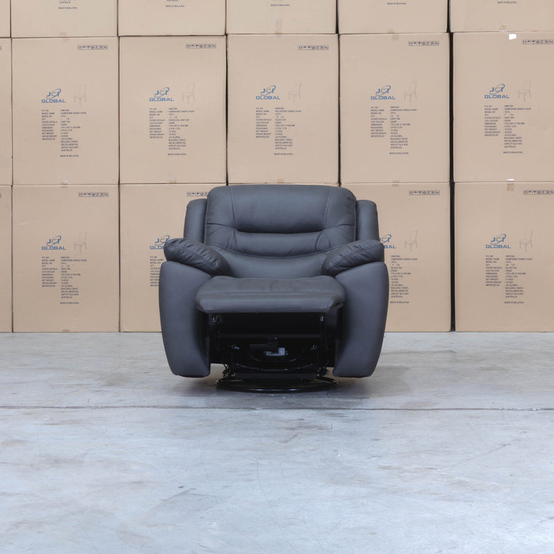 The Airlie Electric Swivel Glider Recliner - Charcoal available to purchase from Warehouse Furniture Clearance at our next sale event.